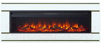 Каминокомплект Смолком Valerie V60 + Vision 60 LOG LED (бьянко белый)- фото