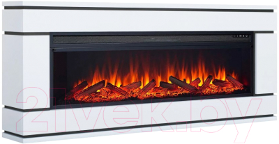Каминокомплект Смолком Valerie V60 + Vision 60 LOG LED (бьянко белый)- фото3