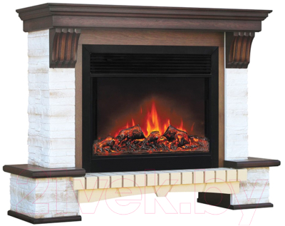 Каминокомплект Смолком Stone Montebello MB/JUP/SYM26 + Moonblaze Deluxe-s BL LT (дуб антик)- фото3