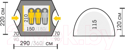 Палатка Talberg Boyard 3 Pro (красный)- фото5