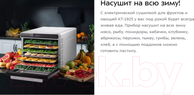 Сушильный шкаф для овощей и фруктов Kitfort KT-1925- фото2