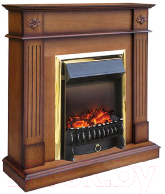 Каминокомплект Смолком Brighton + Fobos FXM Brass BLT-999B-5M(BR) (дуб антик)- фото2