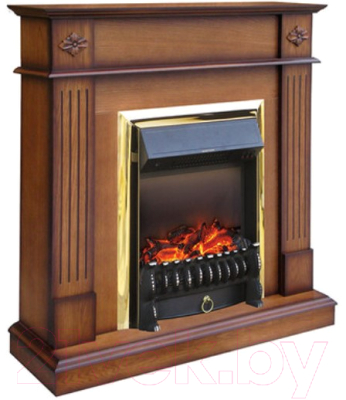 Каминокомплект Смолком Brighton + Majestic FXM Brass BLT-999А-3M(BR) (дуб антик)- фото2