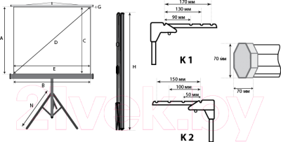 Проекционный экран Lumien Master View 244x244 / LMV-100105- фото2, картинка2 Проекционный экран Lumien Master View 244x244 / LMV-100105- фото2