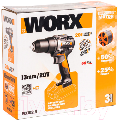 Аккумуляторная дрель-шуруповерт Worx WX102.9 (без АКБ и ЗУ)- фото8