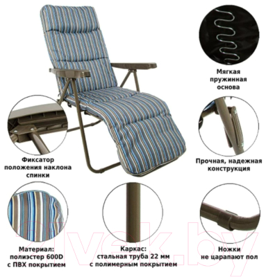 Складной шезлонг Green Glade M3224- фото8
