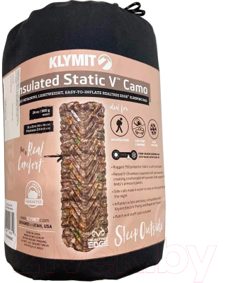 Туристический коврик Klymit Insulated Static V Realtree Edge Camo- фото6