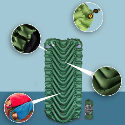 Туристический коврик Klymit Static V Junior Green Short / 06SJGr02A- фото7