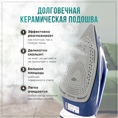 Утюг Atlanta ATH-5578 (синий)- фото3