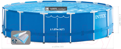 Каркасный бассейн Intex Metal Frame / 28242NP- фото8, картинка8 Каркасный бассейн Intex Metal Frame / 28242NP- фото8