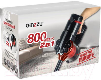 Вертикальный пылесос Ginzzu VS115 (черный/фиолетовый)- фото4