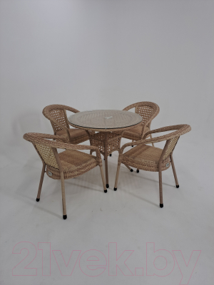 Стол садовый AIKO Deco 7035П круглый д.90 90х90х75- фото3