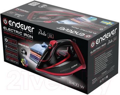 Утюг Endever Delta-225 (черный/красный)- фото5