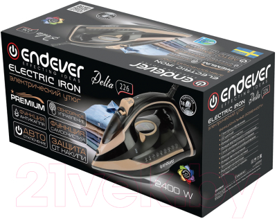 Утюг Endever Delta-226 (черный/бежевый)- фото5