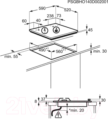 Газовая варочная панель Electrolux EGS6436WW- фото2