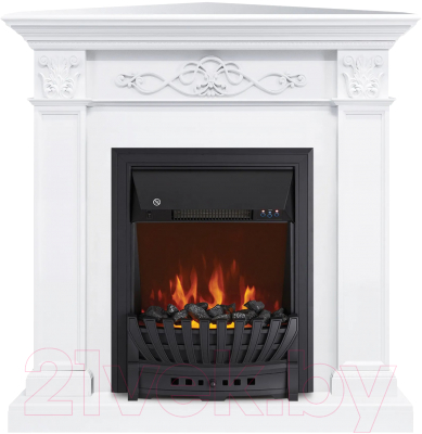 Каминокомплект Смолком Verona Corner STD-ASP + Aspen Black (бьянко белый)