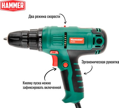 Дрель-шуруповерт Hammer Flex DRL420A- фото3