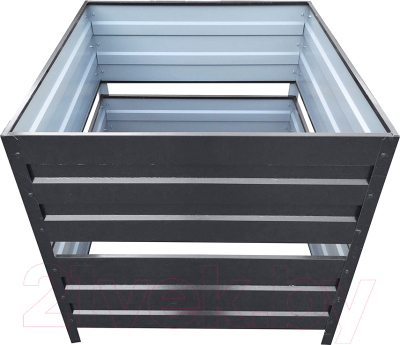 Компостер Формула качества Оцинкованный без крышки 1500x1500x1000 R7024Б (графитовый серый)- фото