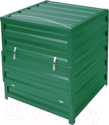 Компостер Формула качества Оцинкованный с крышкой 1000x1500x1000 R6005С (зеленый мох)- фото