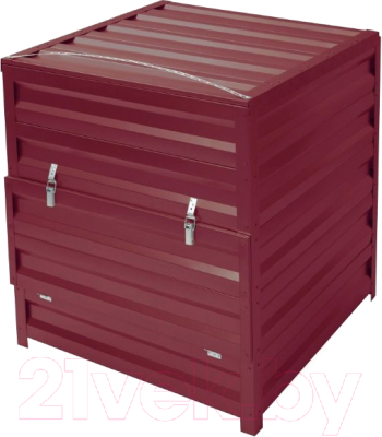 Компостер Формула качества Оцинкованный с крышкой 1000x1500x1000 R3005С (винно-красный)