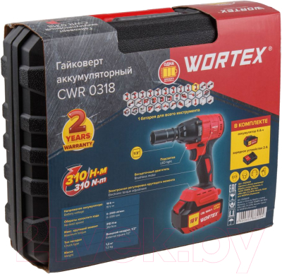 Аккумуляторный гайковерт Wortex CWR 0318 ALL1 (0329229)- фото7
