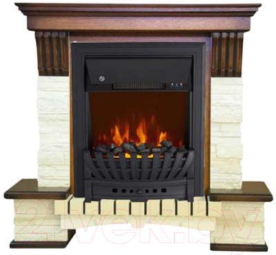 Каминокомплект Смолком Stone Montebello Corner + Aspen Black (дуб антик)