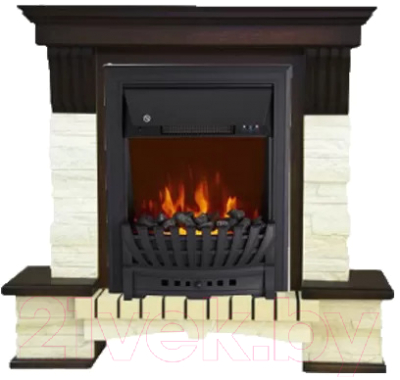 Каминокомплект Смолком Stone Montebello Corner + Aspen Black (темный орех)