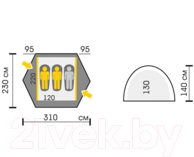 Палатка Talberg Marel 2 Pro 2 (зеленый)- фото9