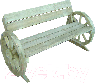 Скамья садовая Массив-Древ Колесо L120 1400x600x780- фото