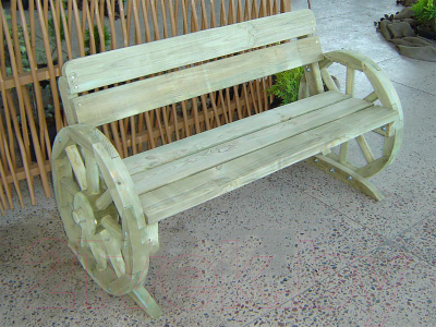 Скамья садовая Массив-Древ Колесо L120 1400x600x780- фото2