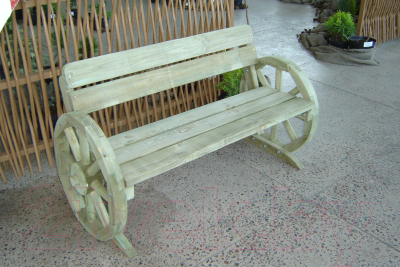 Скамья садовая Массив-Древ Колесо L120 1400x600x780- фото3