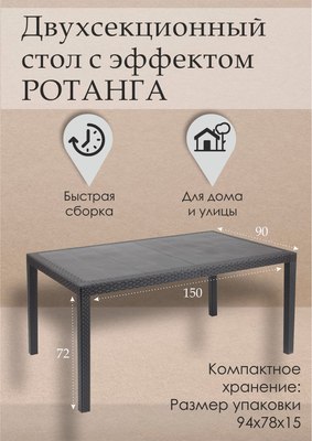 Стол пластиковый Ipae Progarden Prince 042980360 / PRI016AN- фото4