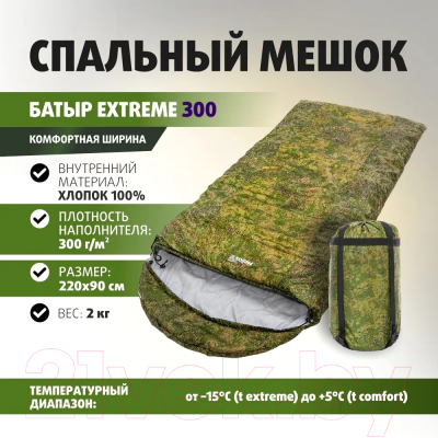 Спальный мешок Helios Батыр Extreme Stratex / HS-SB-ST300-220x90- фото3