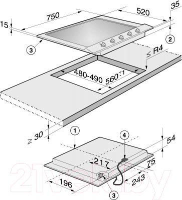 Газовая варочная панель Miele KM 2034- фото7