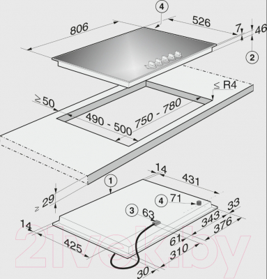 Газовая варочная панель Miele KM 3034-1- фото5