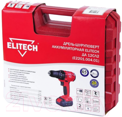 Аккумуляторная дрель-шуруповерт Elitech ДА 12СЛ2 (Е2201.004.01)- фото6