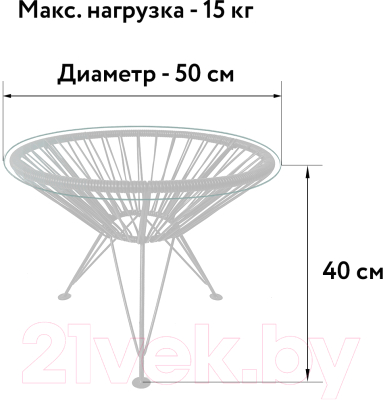 Стол садовый M-Group Ракушка со стеклом / 19150400- фото2