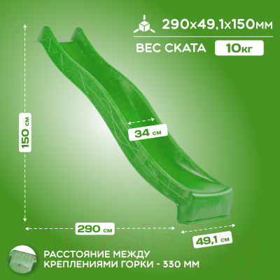 Скат для горки KBT Tsuri HDPE / 402.015.009.001- фото4