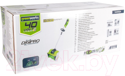 Снегоуборщик аккумуляторный Greenworks GD40SS 40V / 2600807UG- фото9