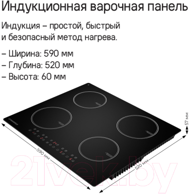 Индукционная варочная панель Maunfeld CVI594WH- фото2