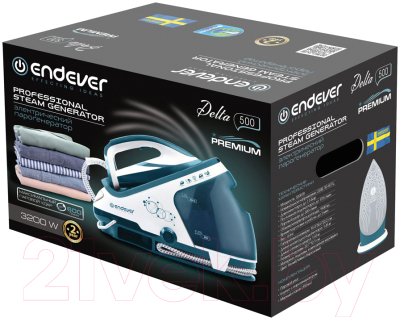 Утюг с парогенератором Endever Delta-500 (белый/темно-бирюзовый)- фото6