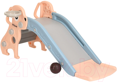 Горка-комплекс Pituso Мопсик с баскетбольным кольцом / FE-HT-XG0-beige- фото