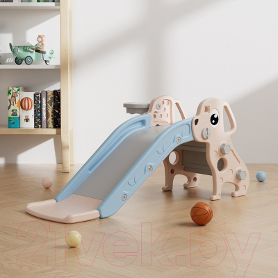 Горка-комплекс Pituso Мопсик с баскетбольным кольцом / FE-HT-XG0-beige- фото8