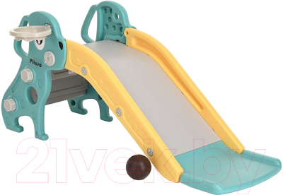 Горка-комплекс Pituso Мопсик с баскетбольным кольцом / FE-HT-XG0-green- фото
