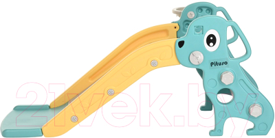 Горка-комплекс Pituso Мопсик с баскетбольным кольцом / FE-HT-XG0-green- фото2