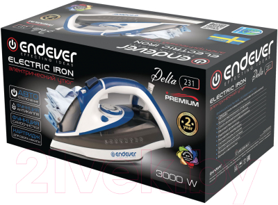 Утюг Endever Delta-231 (белый/синий/черный)- фото6