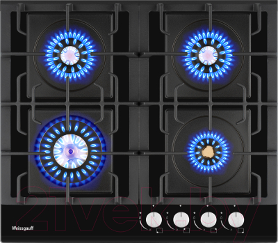 Газовая варочная панель Weissgauff HGG 6445 BL Volcano Burner- фото