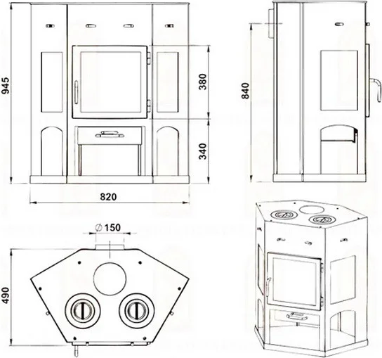 Печь-камин Мета-бел АОТК 11.0- фото4