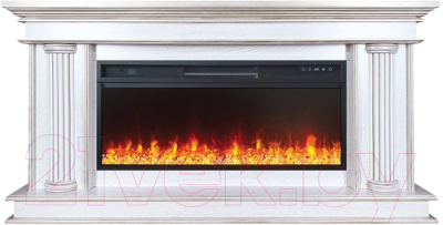 Каминокомплект Смолком Deli V42 Vision 42 LED (белый дуб/патина золото)