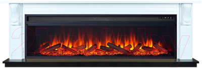 Каминокомплект Смолком Lyncoln V60  Vision 60 Log Led (бьянко белый/ черный)- фото